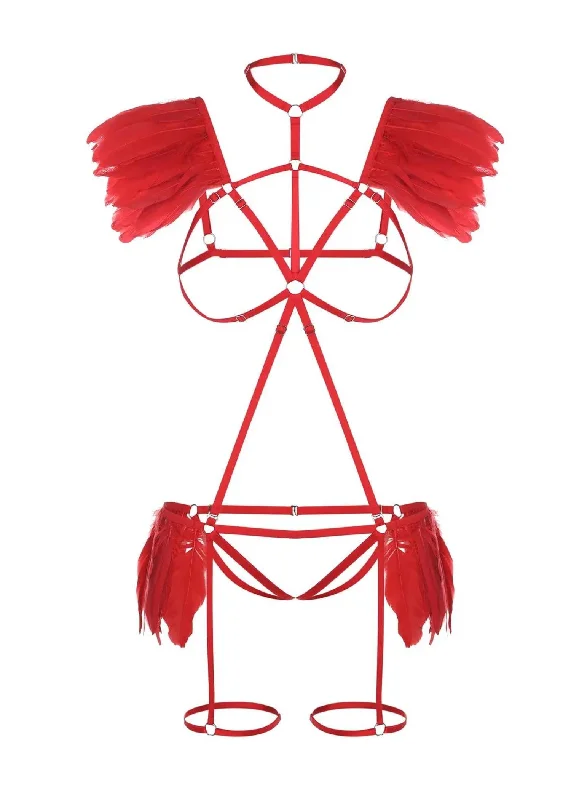 Night of Revelations Bra & Thong Set (Red)