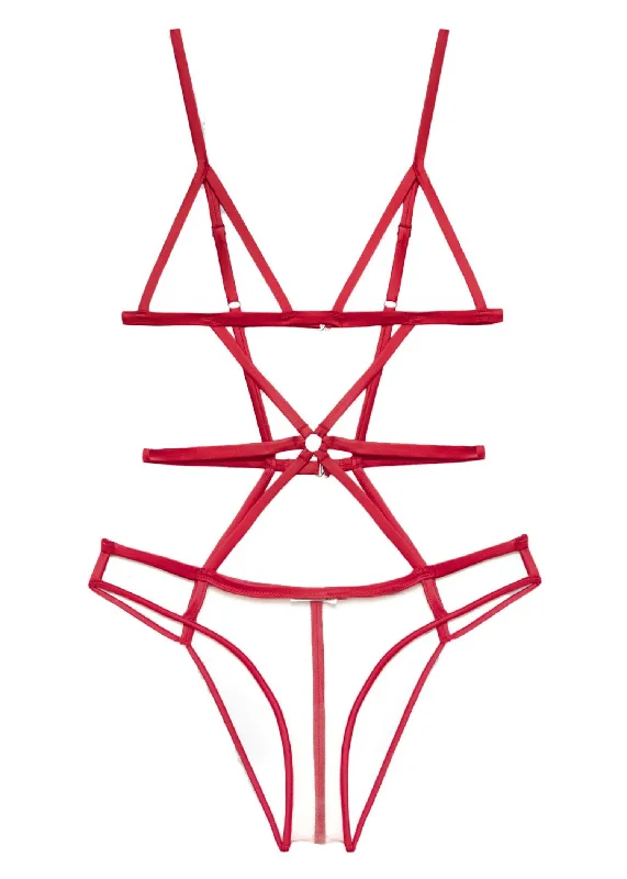 Strappy Bondage Bodysuit (Rouge)