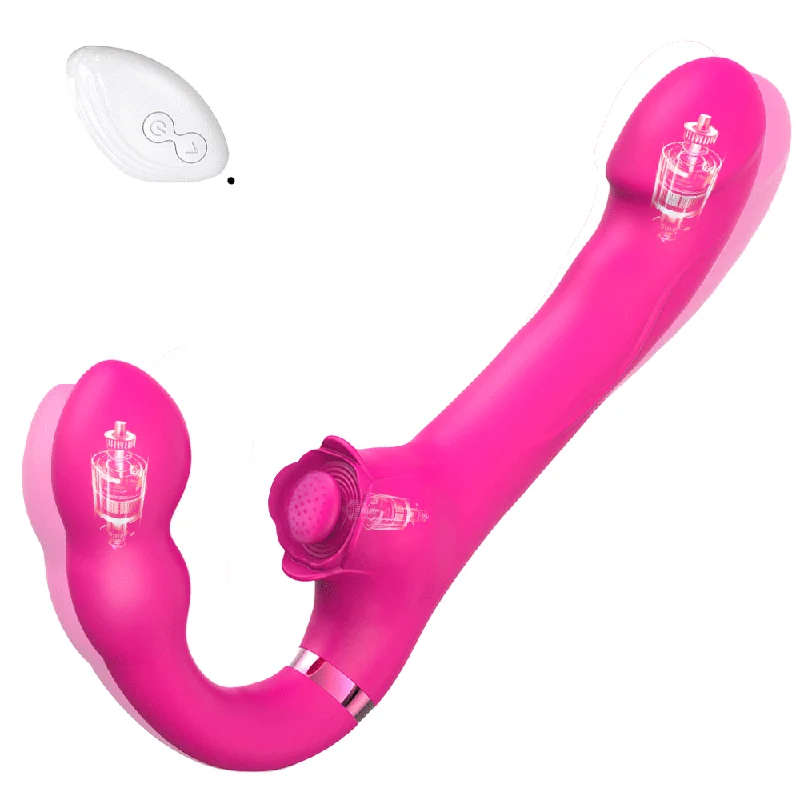 Lurevibe - 3-in-1 Rose Clit Stimulator Dual Motor Shock Panty Vibrator