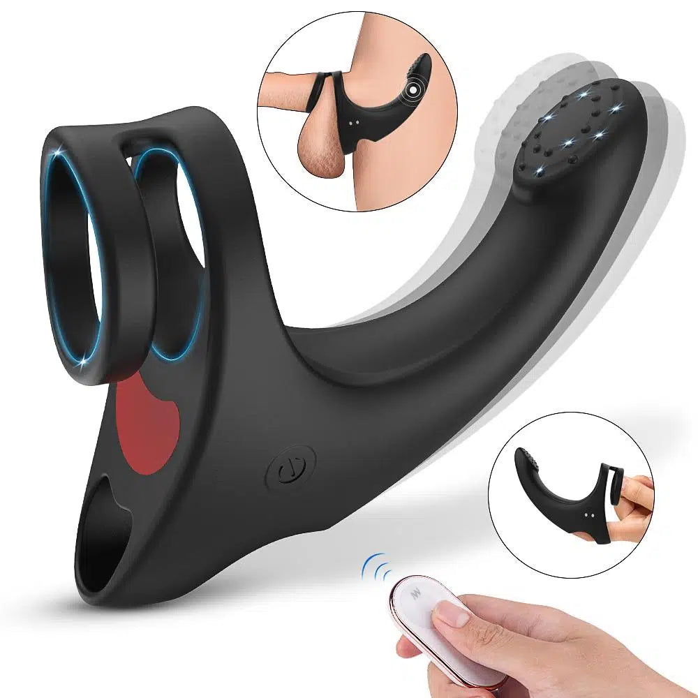 9 Modes Vibrating Penis Massager Ring Dildo Vibrator