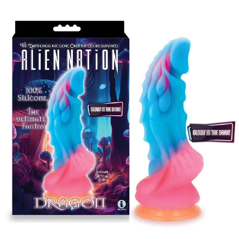 Alien Nation Glow Dragon Silicone Glow in the Dark Creature Dildo