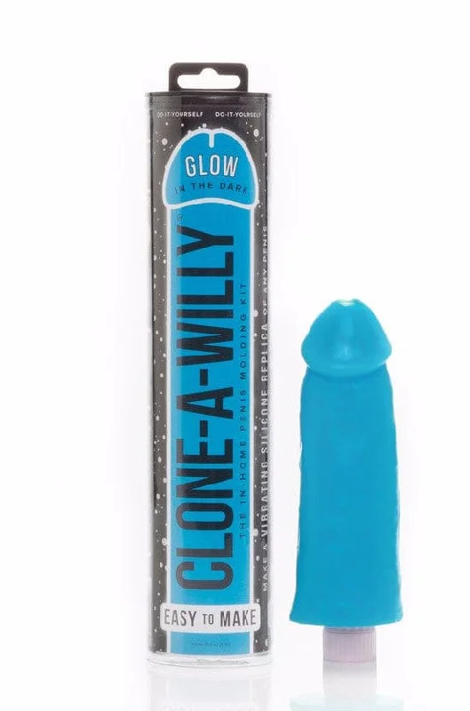 Clone A Willy Vibrating Silicone Penis Casting Kit - Glow In the Dark Blue