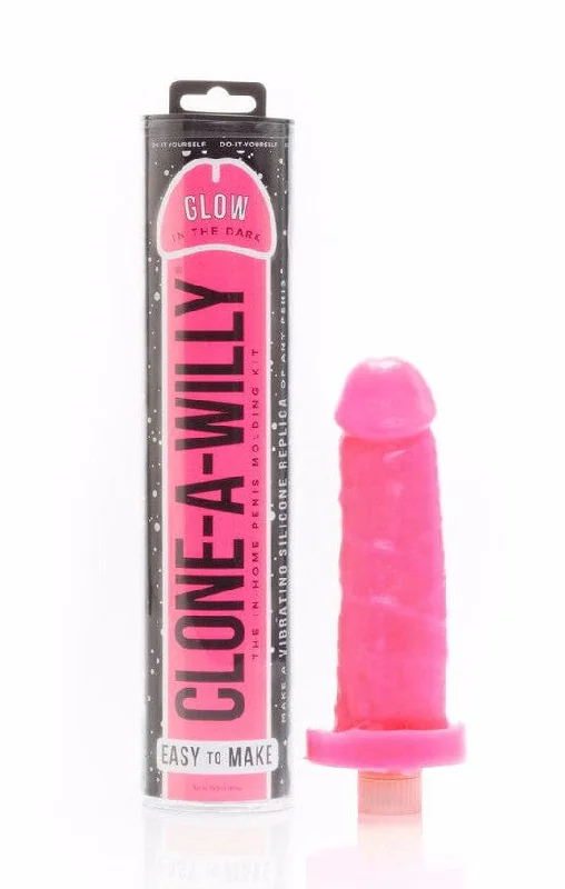 Clone A Willy Vibrating Silicone Penis Casting Kit - Glow In the Dark Pink