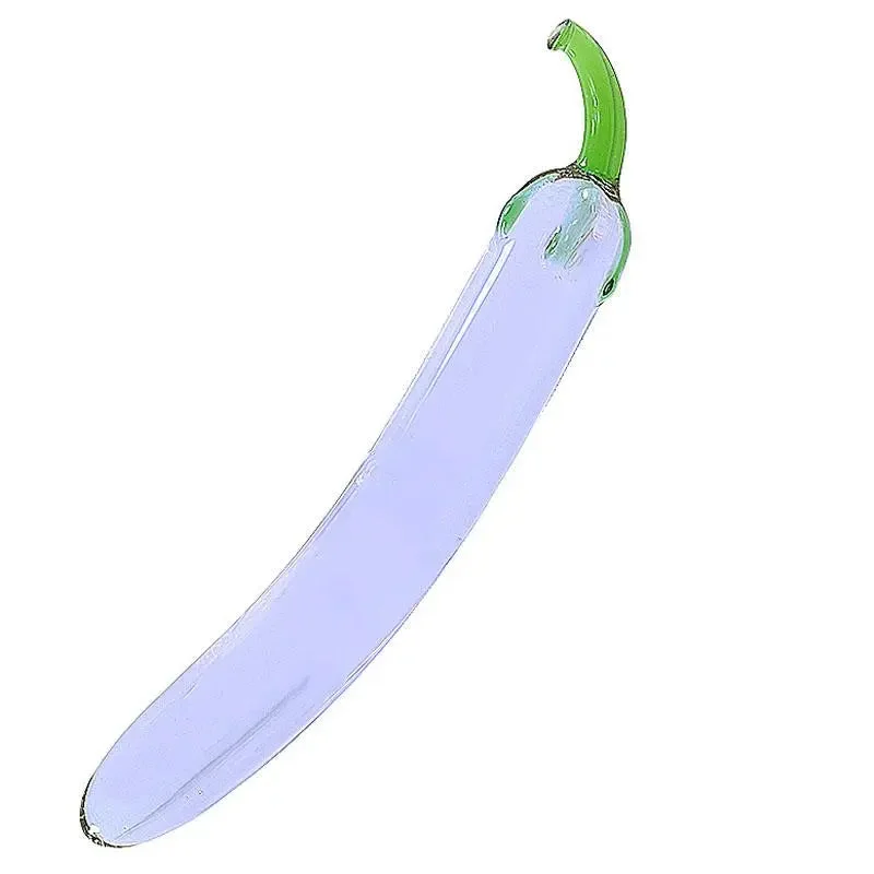 Eggplant G-spot Glass Dildo