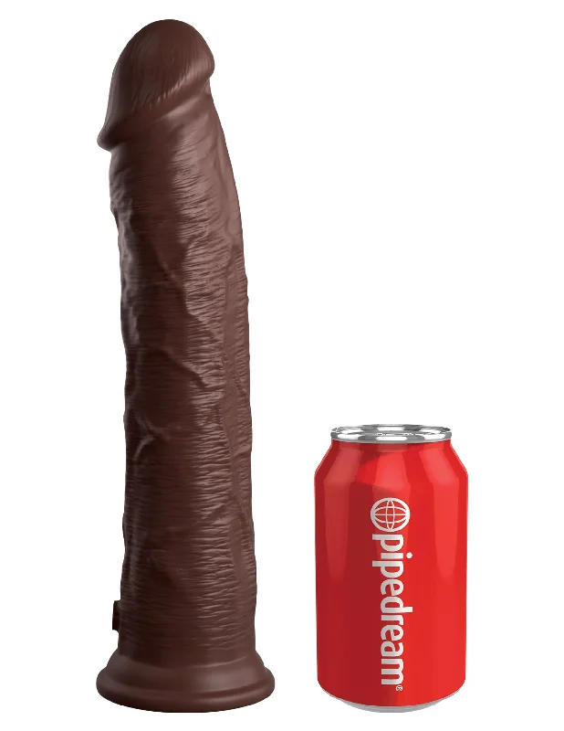 King Cock Elite 11" Silicone Dual Density Dildo - Chocolate