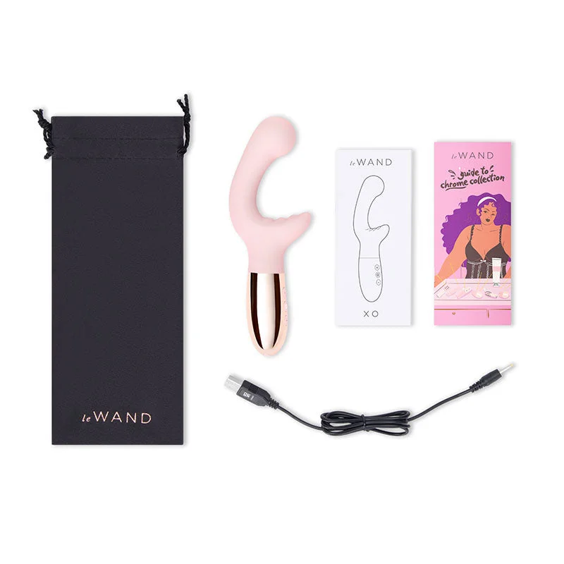 Le Wand XO Rechargeable Double-Motor Wave Silicone Dual Stimulation Vibrator Rose Gold