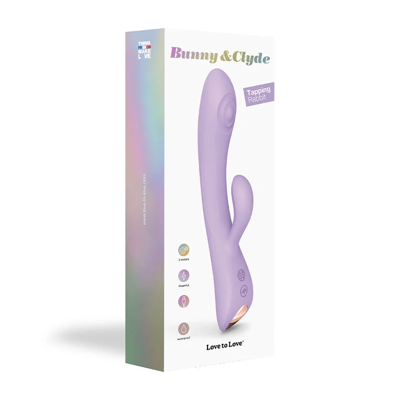 Love to Love Bunny & Clyde Rechargeable Silicone Dual Stimulator Tapping Rabbit Viva Mauve