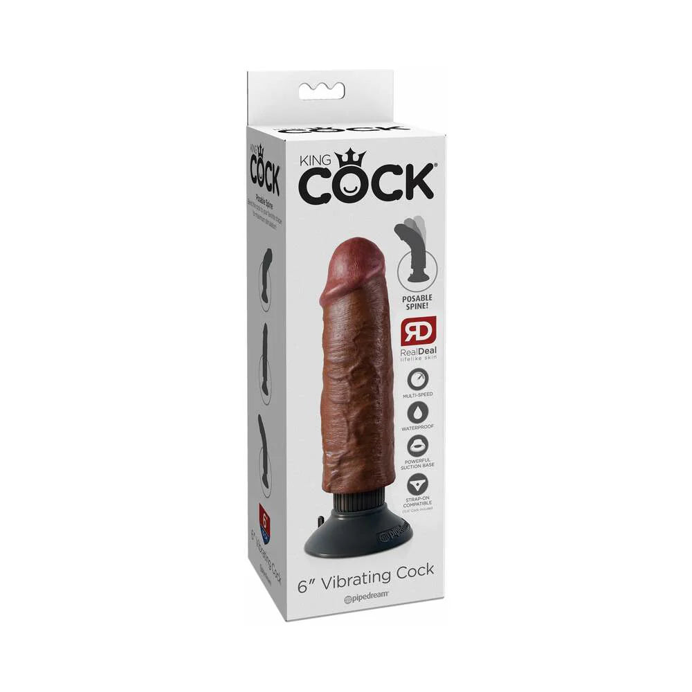 Pipedream King Cock 6 in. Vibrating Cock Poseable Dildo With Suction Cup