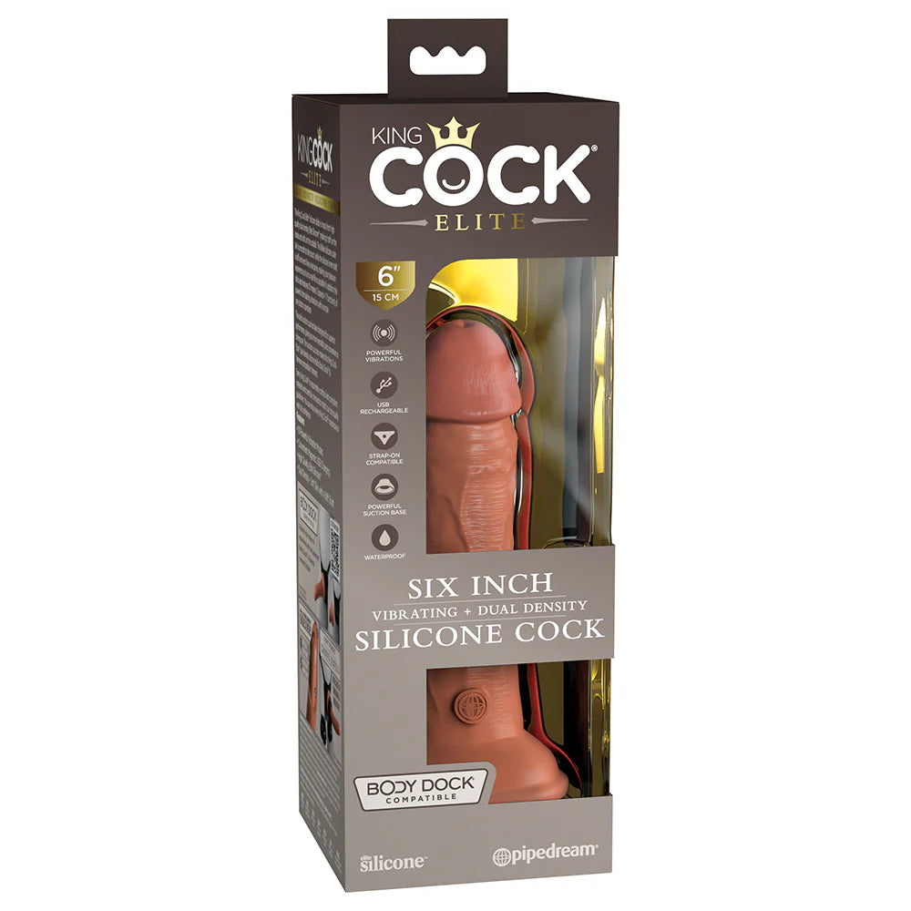 Pipedream King Cock Elite 6 in. Vibrating Realistic Dildo With Suction Cup