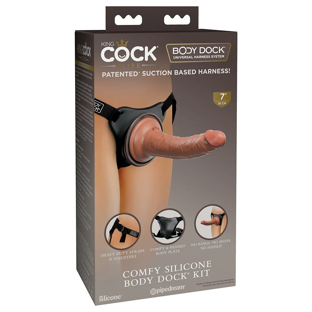 Pipedream King Cock Elite Comfy Silicone Body Dock Kit With Dildo