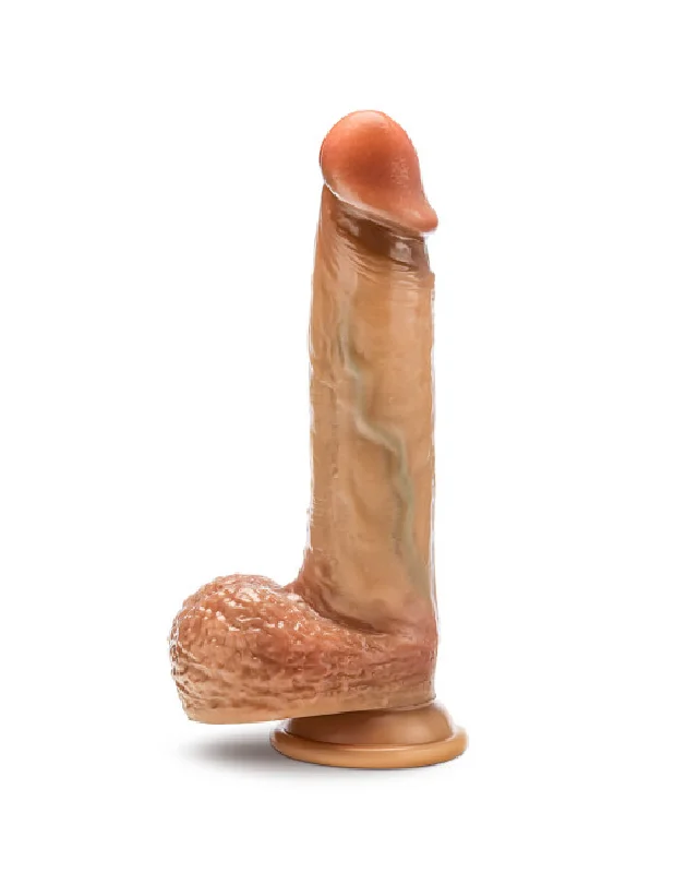 Raphael Ultra Realistic 9.5 Inch Silicone Dildo with Sliding Foreskin - Caramel