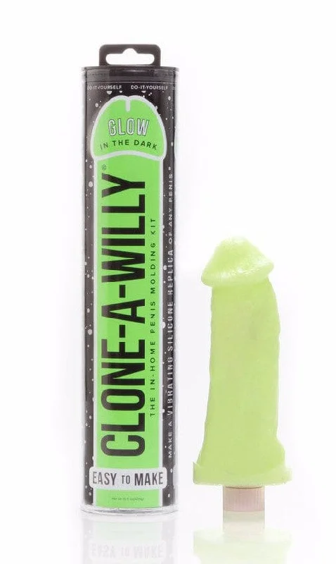 Clone A Willy Vibrating Silicone Penis Casting Kit - Glow In the Dark Green