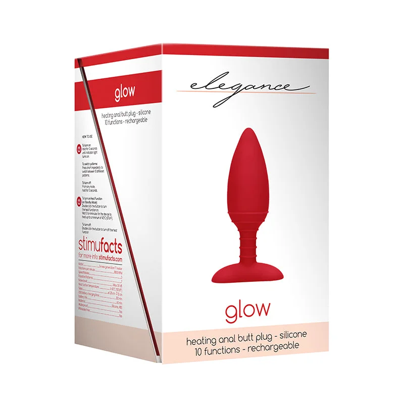 Elegance Heating Rechargeable Butt Plug - Red