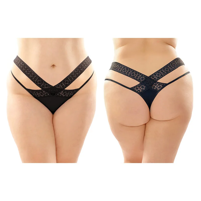 Fantasy Lingerie Daphne Microfiber Brazilian-Cut Panty 6-Pack Black Queen