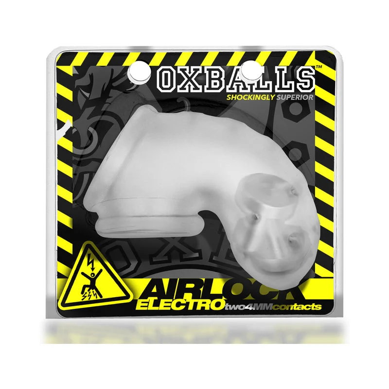 OxBalls Airlock Electro Air-Lite Vented Chastity Clear Ice