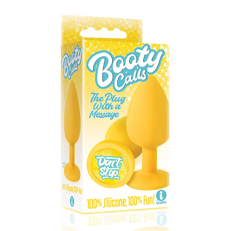 The 9's Booty Calls Silicone Butt Plug Yellow Don't Stop