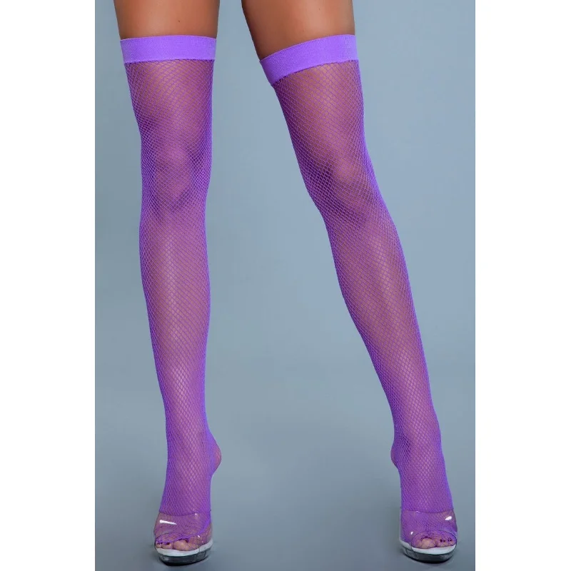 Nylon Fishnet Thigh Highs by Be Wicked