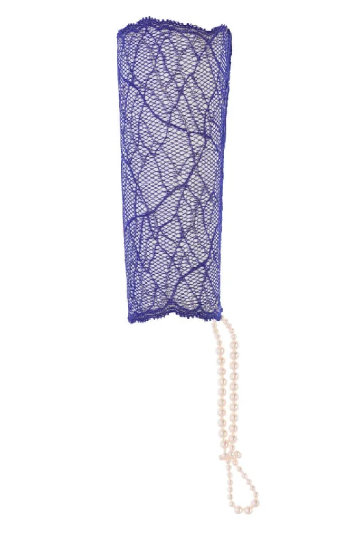 Blue glove with stimulating pearls - Sydney Glove