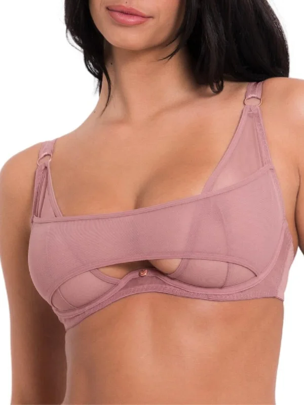 Peep Show Deep Plunge Bra - Dusty Rose