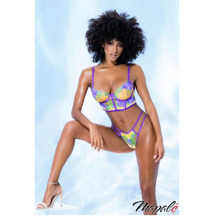 Mapale Floral Contrast Bra & Panty by Espiral