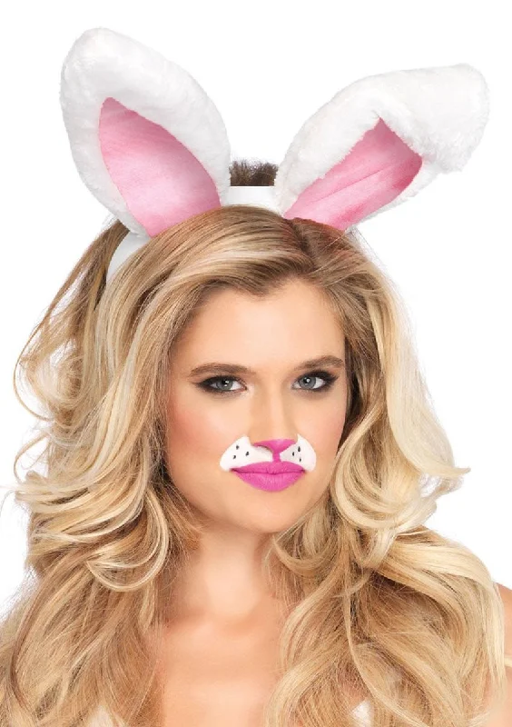 Plush Bunny Rabbit Ears Headband - White