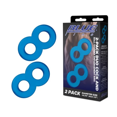 Blue Line 2-Pack Duo Cock And Ball Stamina Enhancement Ring