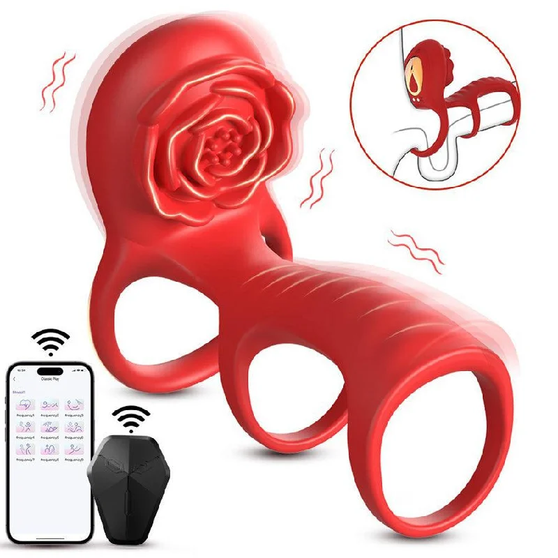 Bluetooth Remote Silicone Vibrating Cock Ring