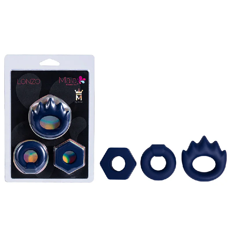 Maia LONZO - Blue Silicone Cock Rings - Set of 3