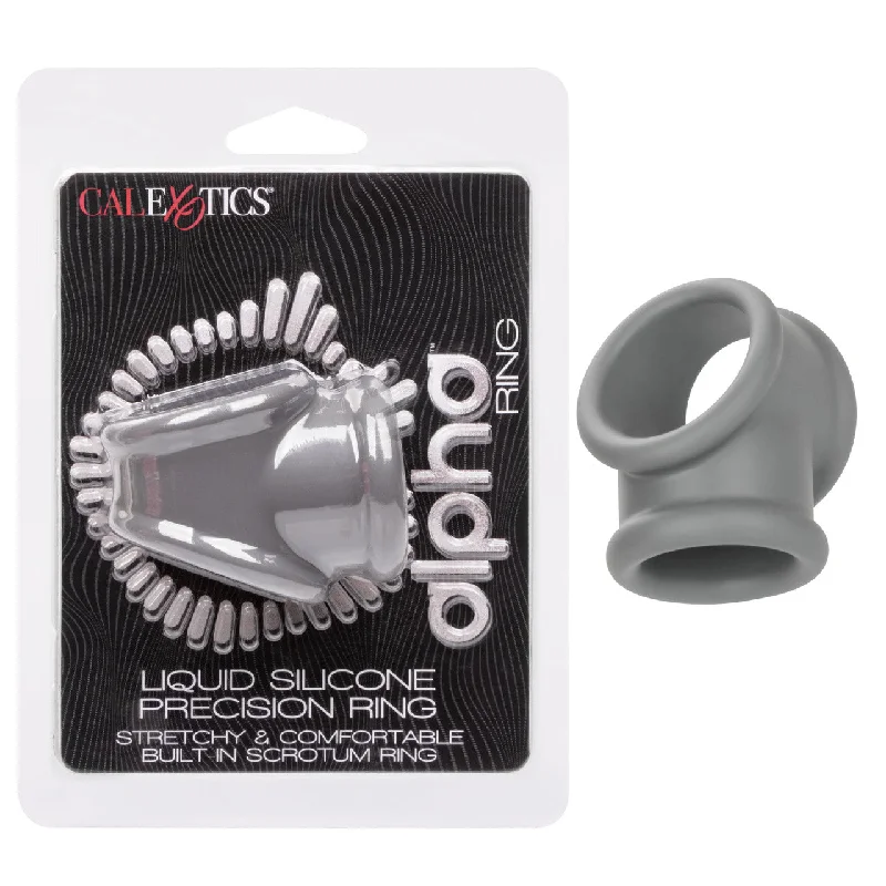 Calexotics ALPHA LIQUID SILICONE PRECISION RING Gray Cock and Ball Cock Ring