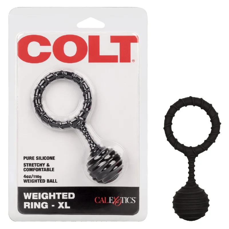 Colt WEIGHTED RING WITH WEIGHTED BALL XL Black Stretchy Cock Ring