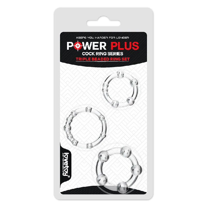 Lovetoy Power Plus Triple Beaded Cock Ring Set 3pk