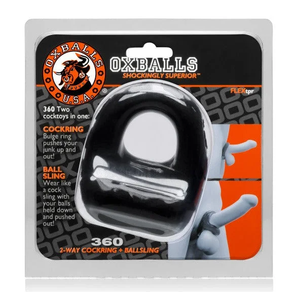 Oxballs 360 2-WAY COCK RING + BALLSLING Black