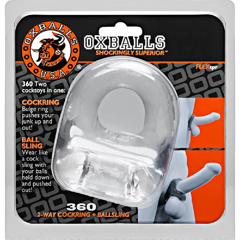 Oxballs 360 2 Way Cock Ring + Ballsling Clear