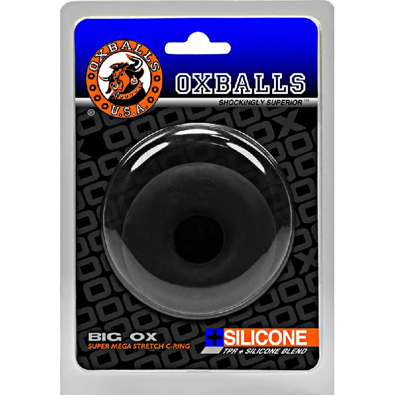 Oxballs Big Ox Cock Ring Super Mega Stretch Cock Ring with Plus Silicone 2.25 inch Black Ice