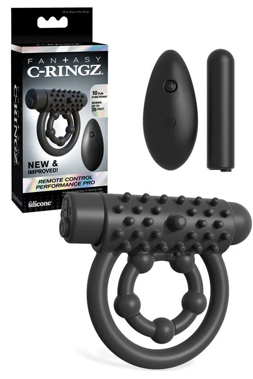 Pipedream Fantasy C Ringz REMOTE CONTROL PERFORMANCE PRO Black Vibrating Couples Cock Ring