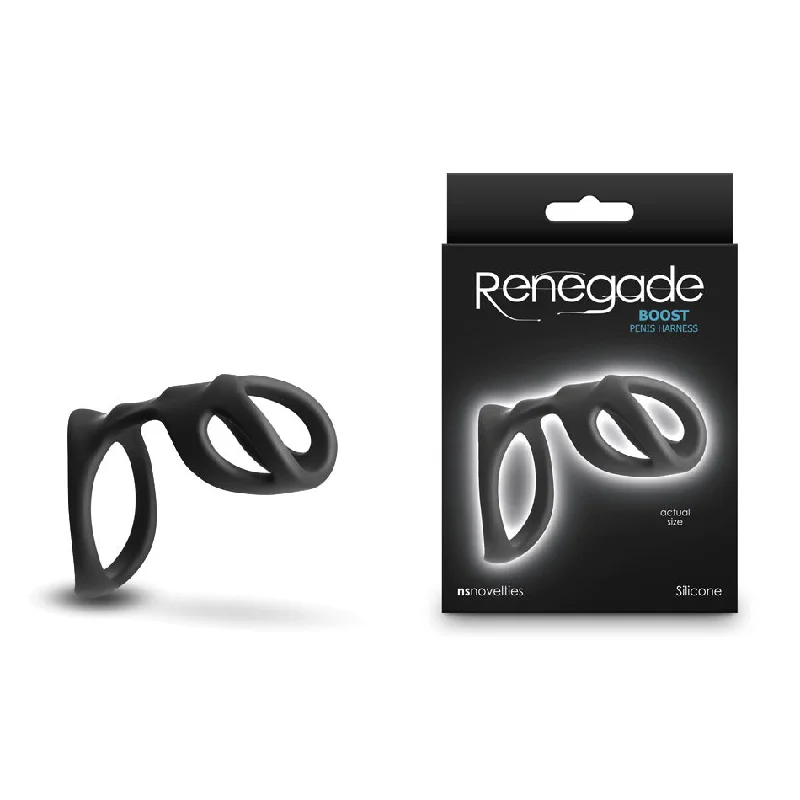 Renegade Boost Cock Ring Penis Harness - Black