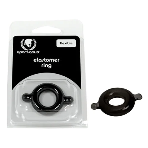 Spartacus Elastomer Stretch to Fit Flexible Cock Ring Black Regular