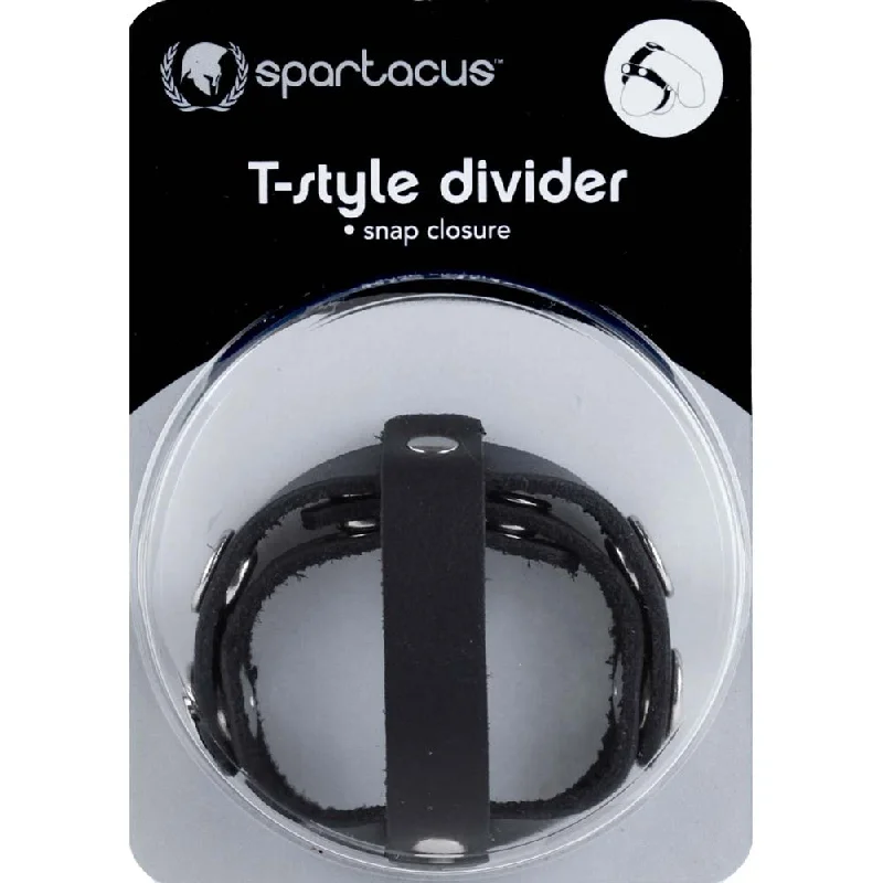 Spartacus T Style Leather Cock and Ball Divider with Snap Closure Black