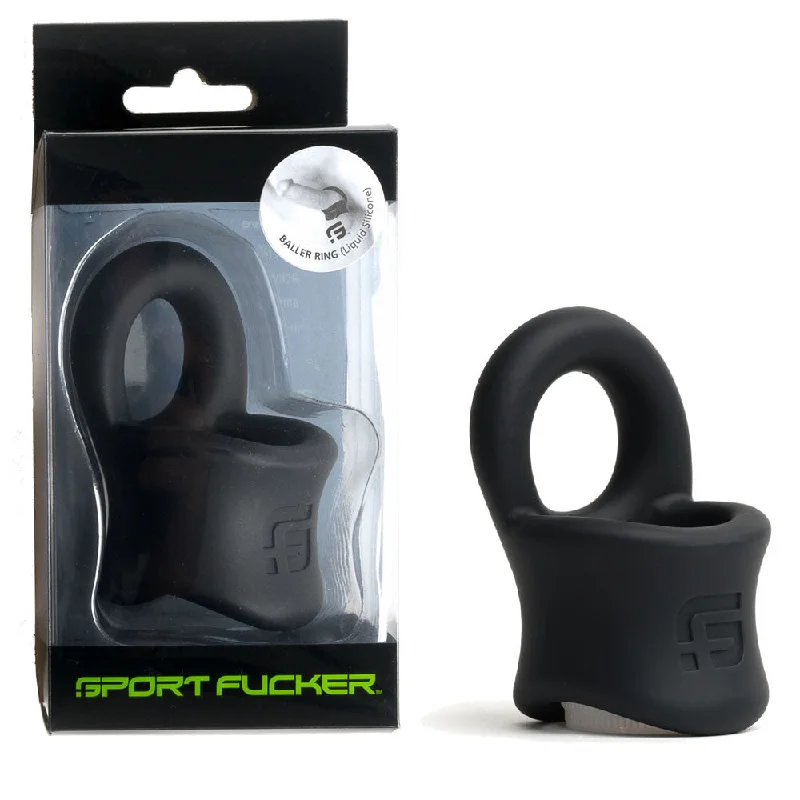 Sport Fucker Baller Black Silicone Cock Ring