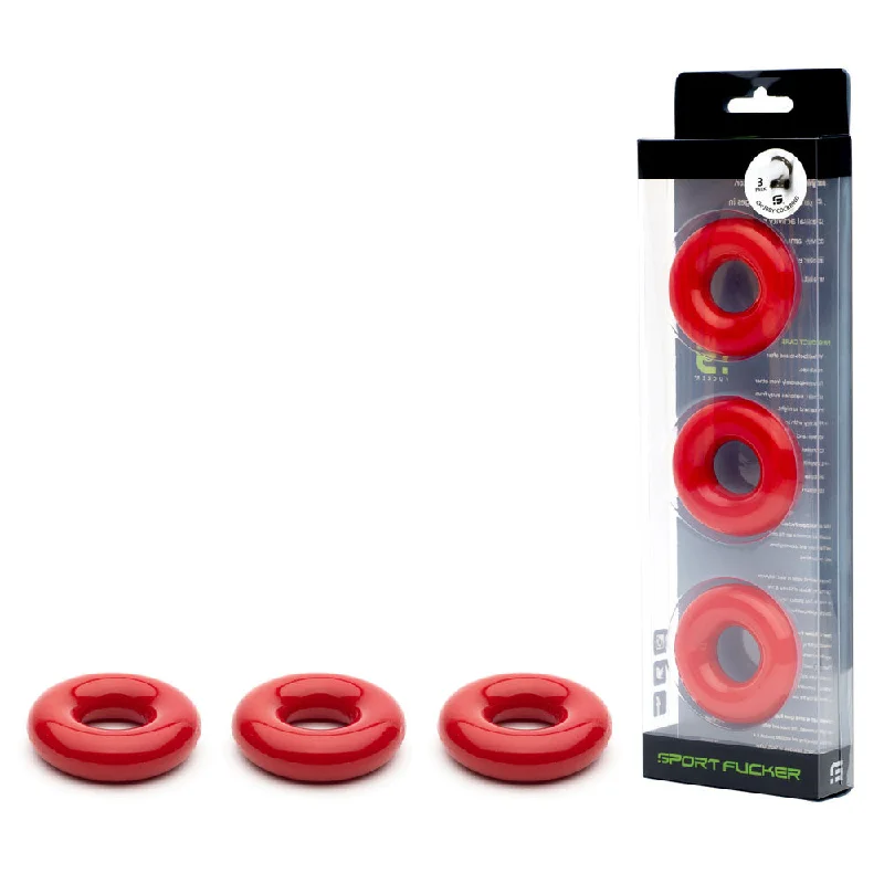 Sport Fucker Rubber Cock Ring - Red