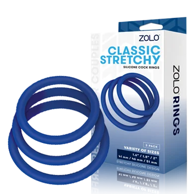 Zolo Classic Stretchy Silicone Cock Rings 3pk